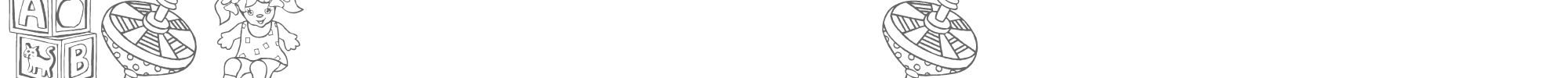 Sample characters DT Rachels Toys Font